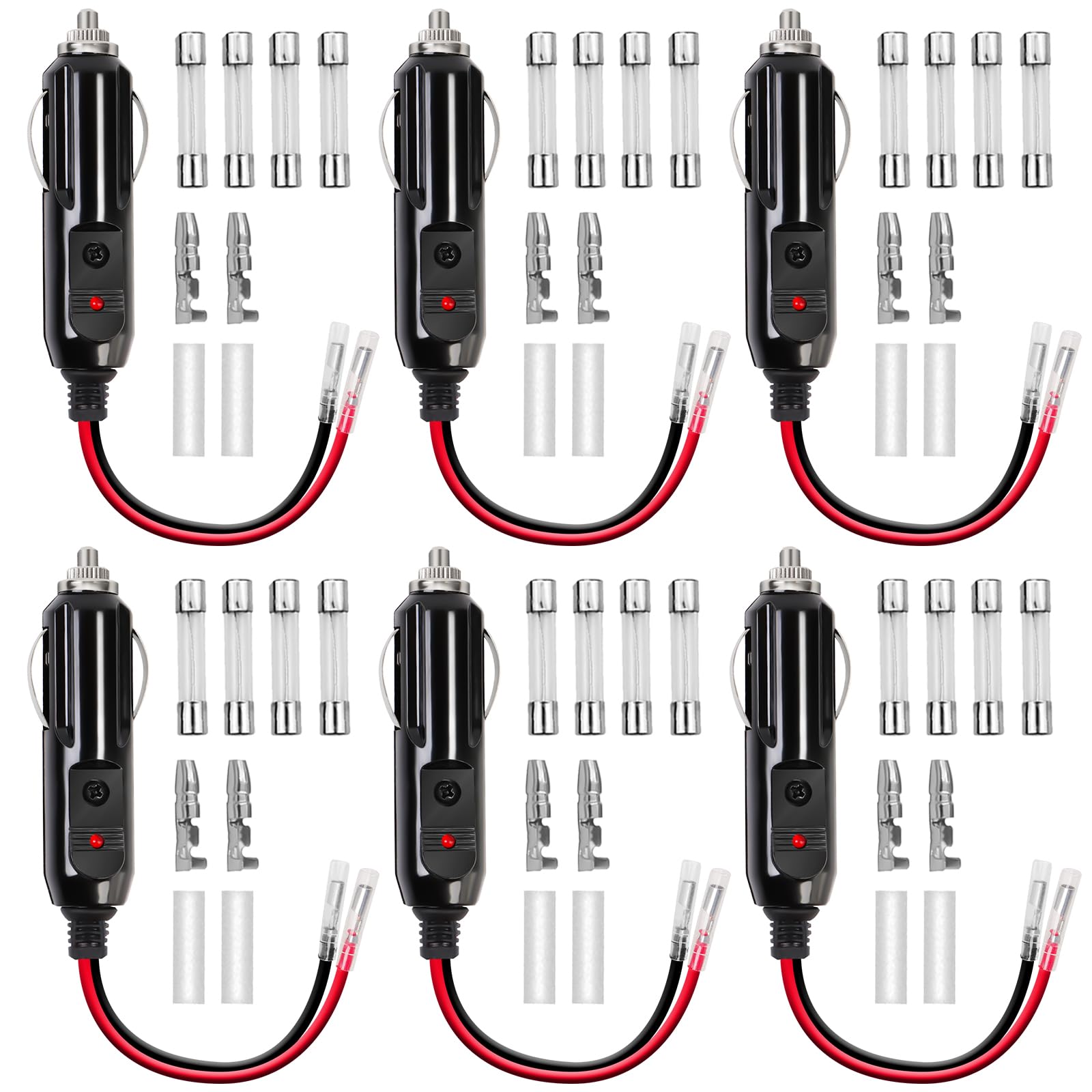 6 Stück Zigarettenanzünder Stecker,Stecker Zigarettenanzünder 12v 24 V,Universalstecker Sicherung KFZ Zigarettenanzünder Verlängerungskabel für Kühlbox LKW Fahrzeuge Handstaubsauger 6 Stück Zigarettenanzünder Stecker,Stecker Zigarettenanzünder 12v 24 V,Universalstecker Sicherung KFZ Zigarettenanzünder Verlängerungskabel für Kühlbox LKW Fahrzeuge Handstaubsauger von QUOTRE