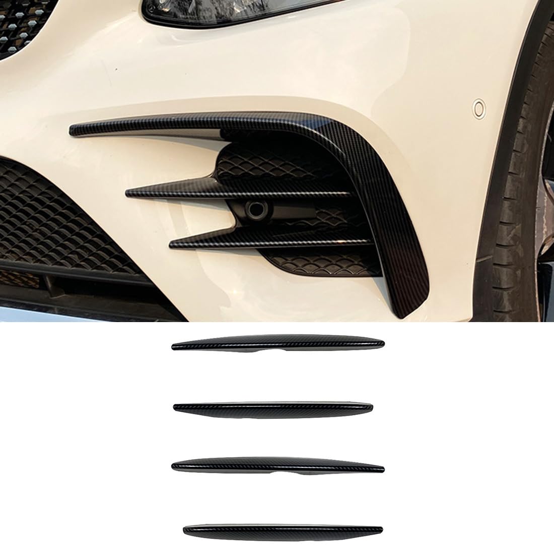 Auto Frontstoßstange Lufteinlass Kühlergrill Seitenlamellen Luftmesser Spoiler, Auto Dekoration Zubehör, für Mercedes-Benz GLC-Klasse X253 GLC260 GLC300 AMG 2016-2019,Carbon Fibre Auto Frontstoßstange Lufteinlass Kühlergrill Seitenlamellen Luftmesser Spoiler, Auto Dekoration Zubehör, für Mercedes-Benz GLC-Klasse X253 GLC260 GLC300 AMG 2016-2019,Carbon Fibre von QUTBAG