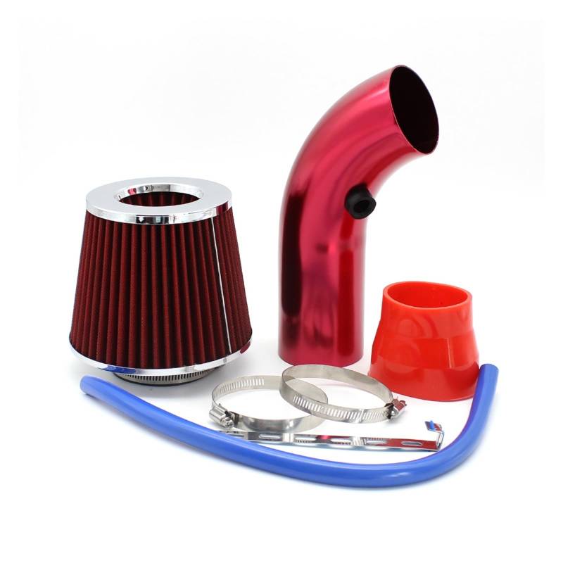 Lufteinlässe 76 Mm Auto-Umbau-Winter-Pilzkopf-Luftfilter-Ansaugrohrfilter High Flow High Cold Air Filter Aluminium-Rohrsatz Ansaugrohr(Rot) von QUTBAG