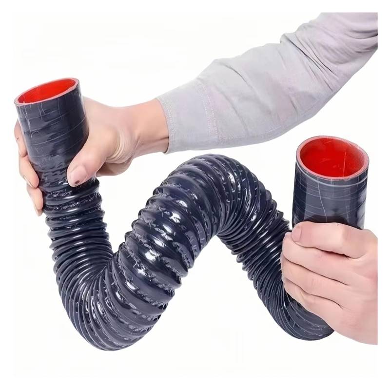 Lufteinlässe Länge 400~1000 Mm Universal Schwarz Silikon Flexible Schlauch Ladeluftkühler Schlauch Wasser Kühler Rohr Auto Turbo Ansaugrohr Auto Teile Ansaugrohr(600mm,ID 65mm) von QUTBAG