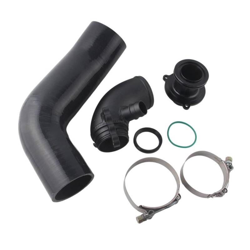 Lufteinlässe Silikon-Ansaugschlauch, Turbo-Einlasskrümmer Turbo-Schalldämpfer, Löschen Für VW Für Golf MK7 R Für V8 MK3 A3 S3 TT MK3 2.0T 2014+ Ansaugrohr(Schwarz) von QUTBAG