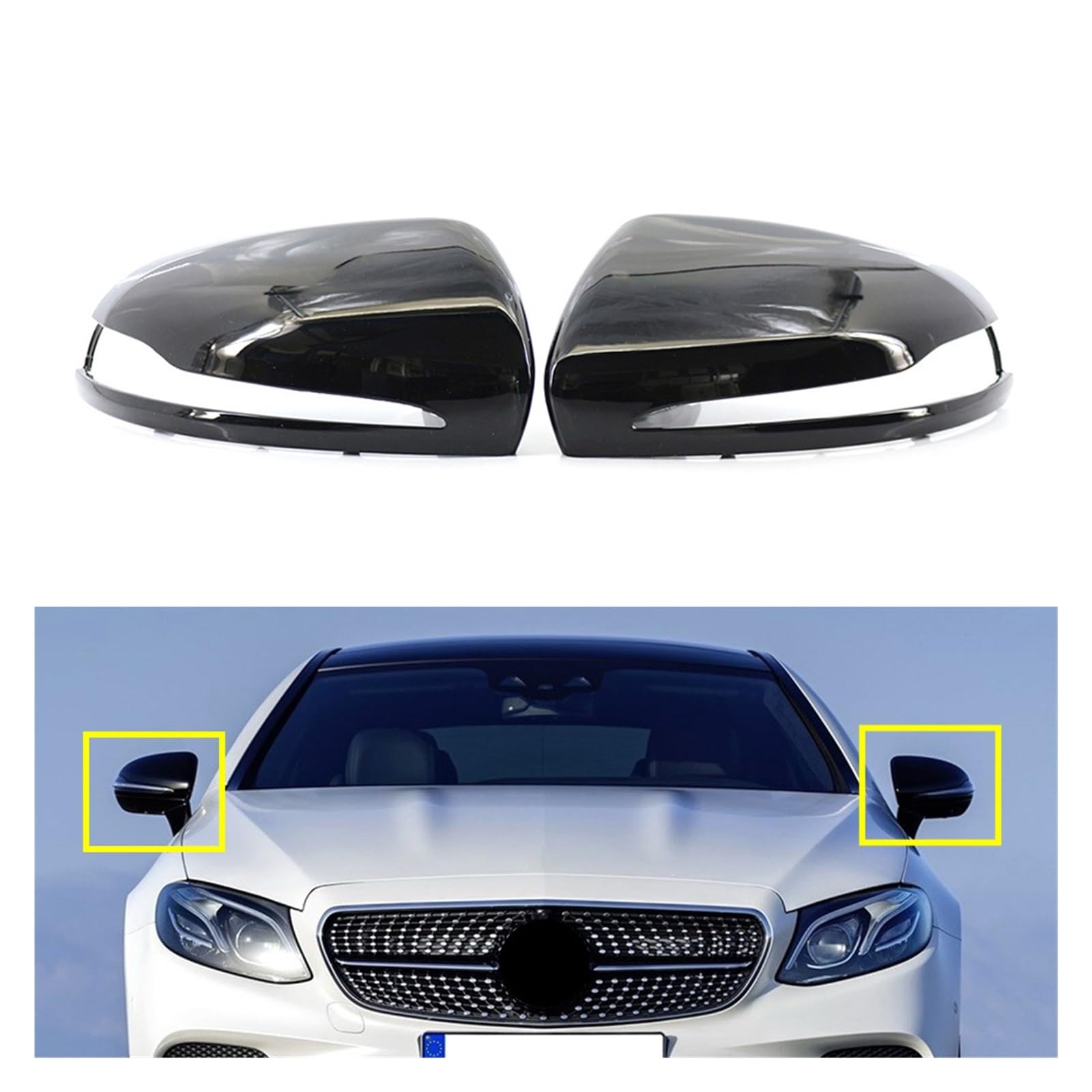 Seitenspiegelabdeckung Für Benz CES Für CLS Für GLC Klasse Für W205 Für W213 Für C238 Für C217 Für W257 Für W253 Auto Rückspiegel Gehäuse Abdeckung Rückspiegelabdeckung(2) von QUTBAG