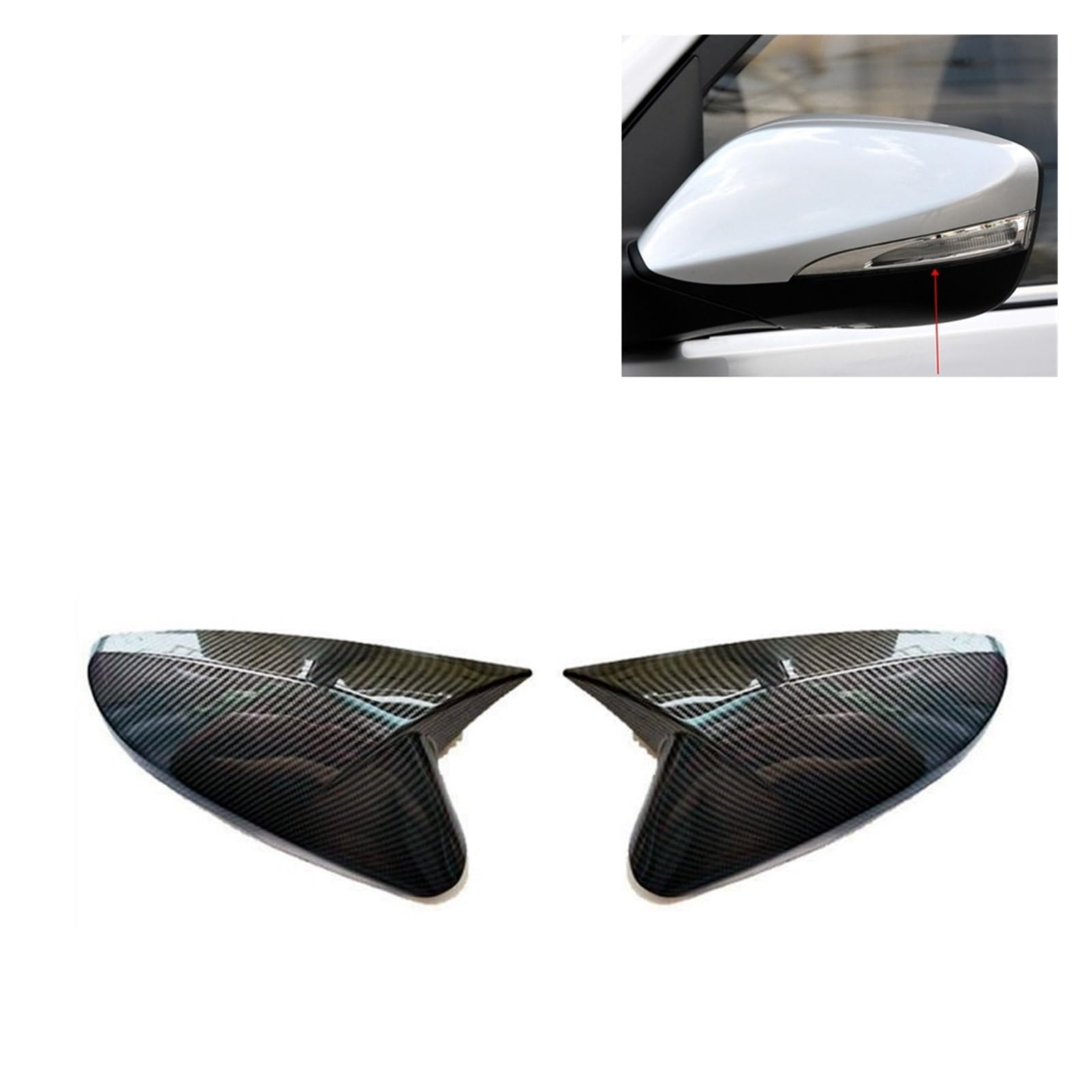 Seitenspiegelabdeckung Für Hyundai Für Accent Für Solaris Für I30 2012 2013 2014 2015 2016 Auto Rück Seite Spiegel Abdeckung Flügel Kappe Außentür Aufkleber Fall Rückspiegelabdeckung(3) von QUTBAG