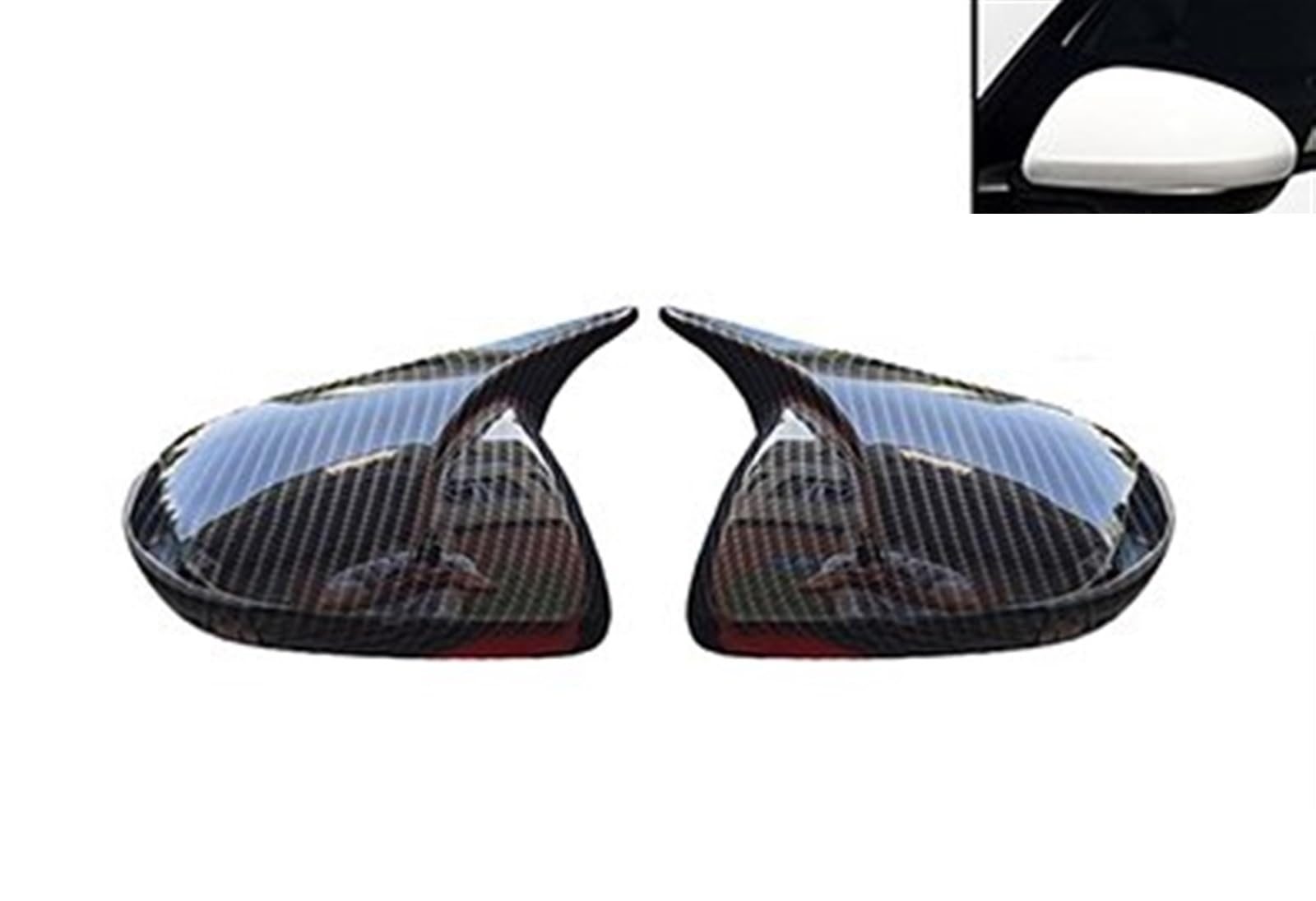 Seitenspiegelabdeckung Für Mazda 3 Für Mazda3 2009 2010 2011 2012 Auto Styling Tür Seite Flügel Mit Horn Rückspiegel Abdeckung Trim Shell Cap Schmücken Rückspiegelabdeckung(1) von QUTBAG