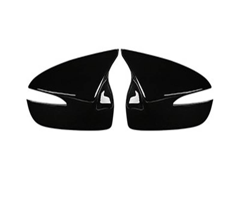 Seitenspiegelabdeckung Für Mazda Für CX5 Für CX-5 2015 2016 Tür Seite Flügel Rückspiegel Abdeckung Kappe Aufkleber Trim Mit Horn Stil Rückspiegelabdeckung(Bright Black) von QUTBAG