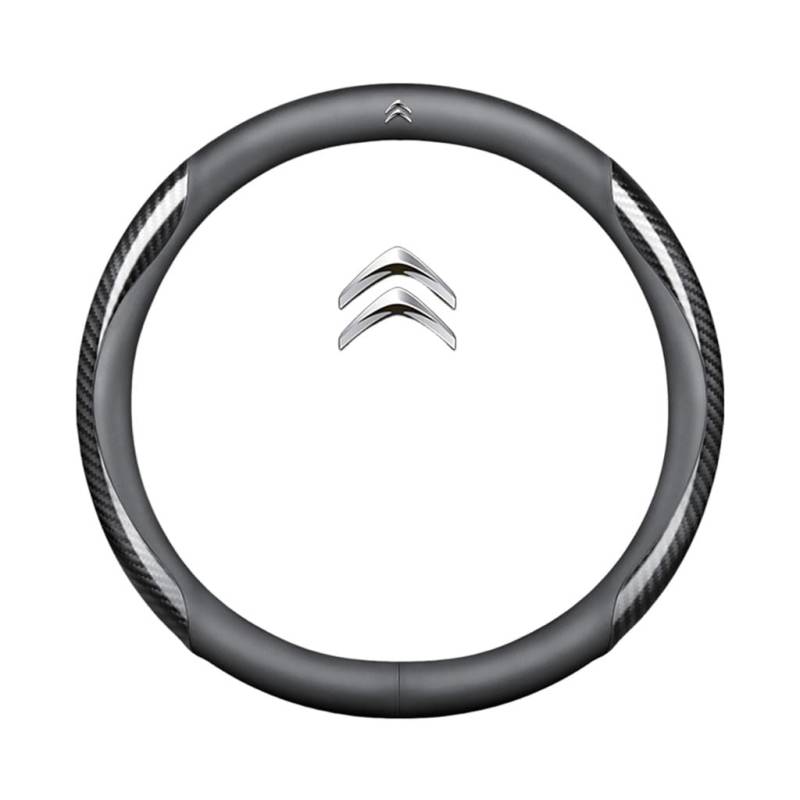 Auto Lenkradbezug für Citroen C-Elysée 2002-2025,rutschfest,Geruchlos FüR Sommer & Winter Pu Kunstleder 38cm,O Type-L von QWCPHGWZ