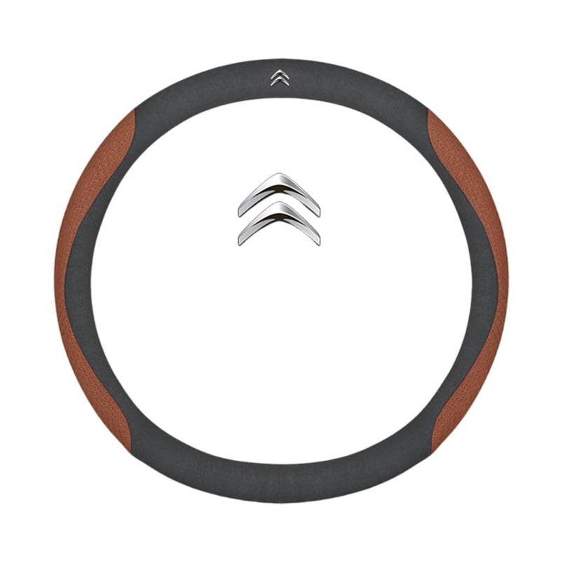 Auto Lenkradbezug für Citroen C1 2005-2025,rutschfest,Geruchlos FüR Sommer & Winter Pu Kunstleder 38cm,O Type-C von QWCPHGWZ
