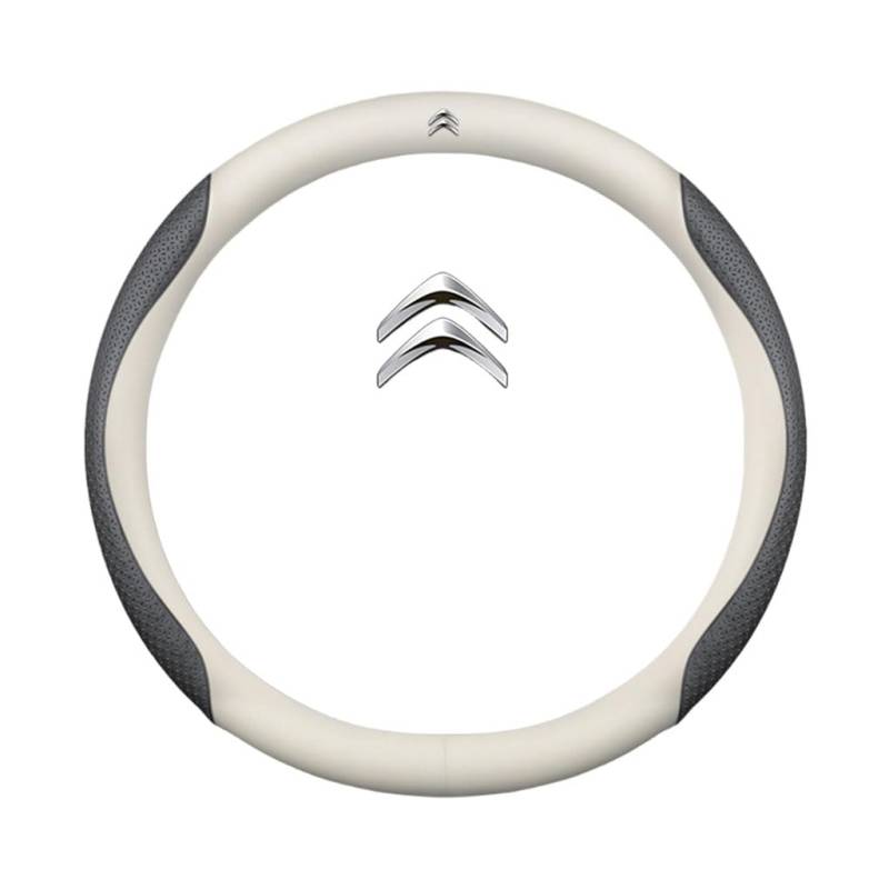 Auto Lenkradbezug für Citroen E-C4 2020-2024,rutschfest,Geruchlos FüR Sommer & Winter Pu Kunstleder 38cm,O Type-E von QWCPHGWZ