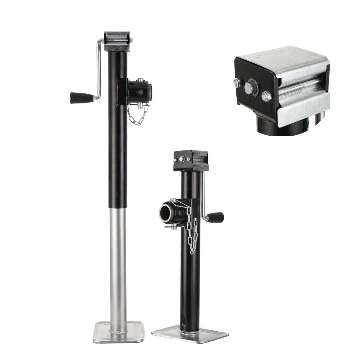 QWEXOB 2X Ausdrehstütze klappbar 800kg Abstellstütze 530-900mm Stützfuß Anhänger Stahl Baggerstütze Stützfuss Wohnwagen QWEXOB 2X Ausdrehstütze klappbar 800kg Abstellstütze 530-900mm Stützfuß Anhänger Stahl Baggerstütze Stützfuss Wohnwagen von QWEXOB