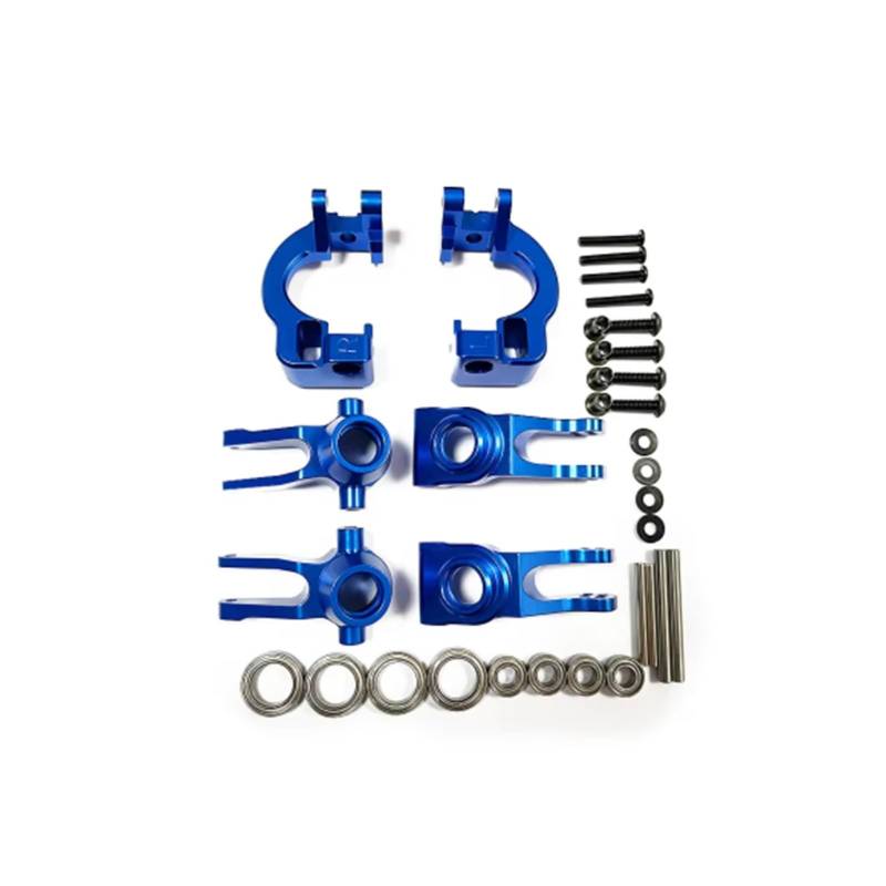 QWHTYO RC Cars Teile Kompatibel Mit Arrma 1/8 RC-Autoteilen Metall-Vorderlenkblock C-Hubs-Träger Nachlaufblock Hinterrad-Trägersatz(Blue) von QWHTYO