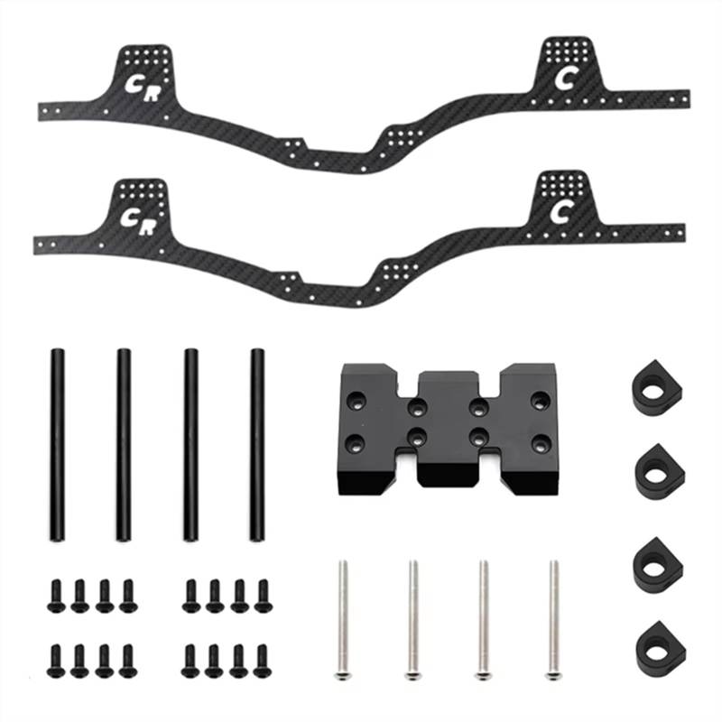 QWHTYO RC Cars Teile Kompatibel Mit Axial Für SCX10 1/10 RC Crawler Auto Upgrade Teile Rahmen Schiene Unterfahrschutz Körper Post Mount Kit von QWHTYO
