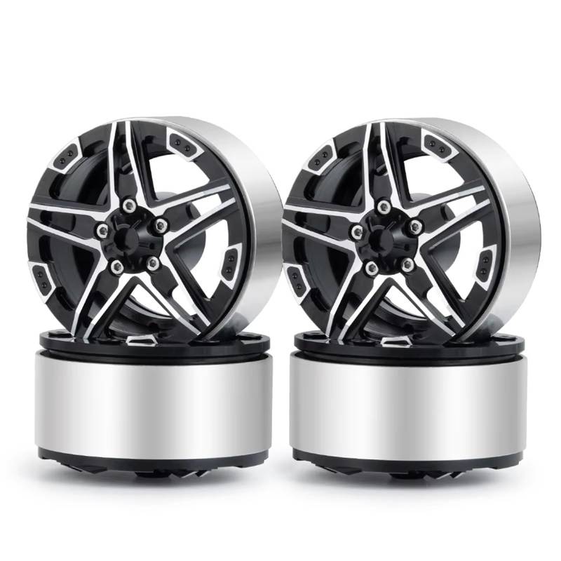 QWHTYO RC Cars Teile Kompatibel Mit Axial Für SCX10 CC01 D90 Für TRX4 1/10 RC Crawler Autoteile 1,9 Zoll Radnabe Aluminiumlegierung Beadlock-Radfelgen(4PCS) von QWHTYO