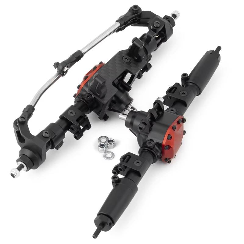 QWHTYO RC Cars Teile Kompatibel Mit Axial Für SCX10 II 90046 1/10 RC Für Rock Crawler Auto Für Modell-Upgrade-Teile CNC-Aluminiumlegierung Vorne Hinterachse(Rear and Front) von QWHTYO
