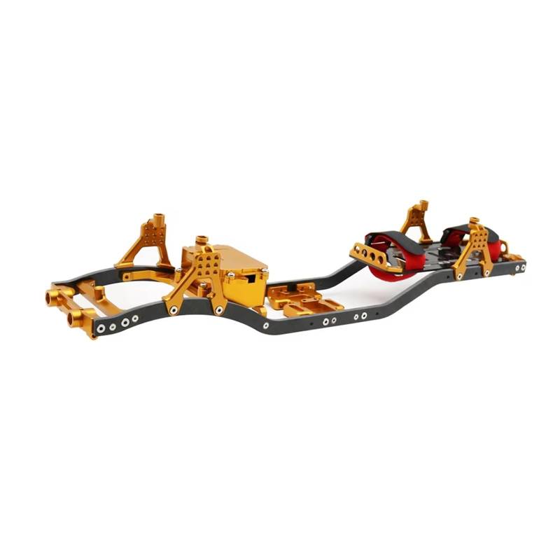 QWHTYO RC Cars Teile Kompatibel Mit Axial Für SCX10 II Für Rock Off Road Truck 1/10 RC Crawler Girder 4MM CNC Metall Auto Für Chassis Rahmen Body Kit Teile(Yellow) von QWHTYO