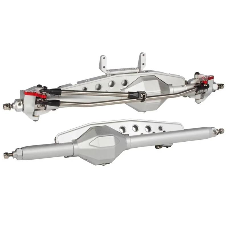 QWHTYO RC Cars Teile Kompatibel Mit Axial Für Spawn RR10 Für Bomber 90018 SMT10 Für Capra Für Buggy Roll Cage Für Chassis Vorne Hinterachse Set 1/10 RC Crawler(Silver,Rear and Front) von QWHTYO