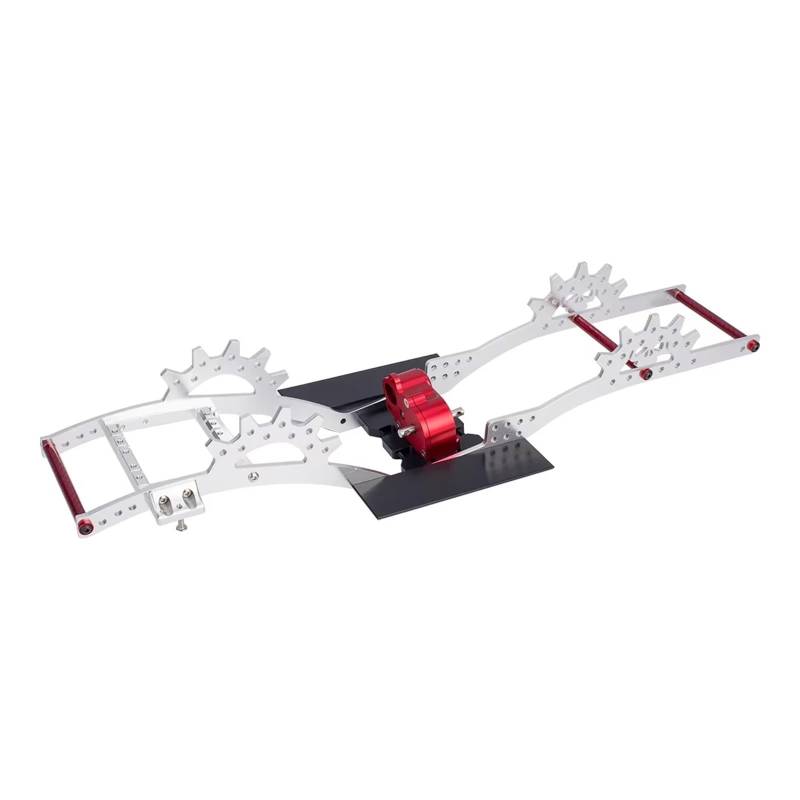 QWHTYO RC Cars Teile Kompatibel Mit Capra Für SCX10 II VS4-10 1/10 RC Rigs Crawler Für LCG Für Chassis Kit Rahmenschienen Mit Getriebe Doppelservohalterung(Silver) von QWHTYO