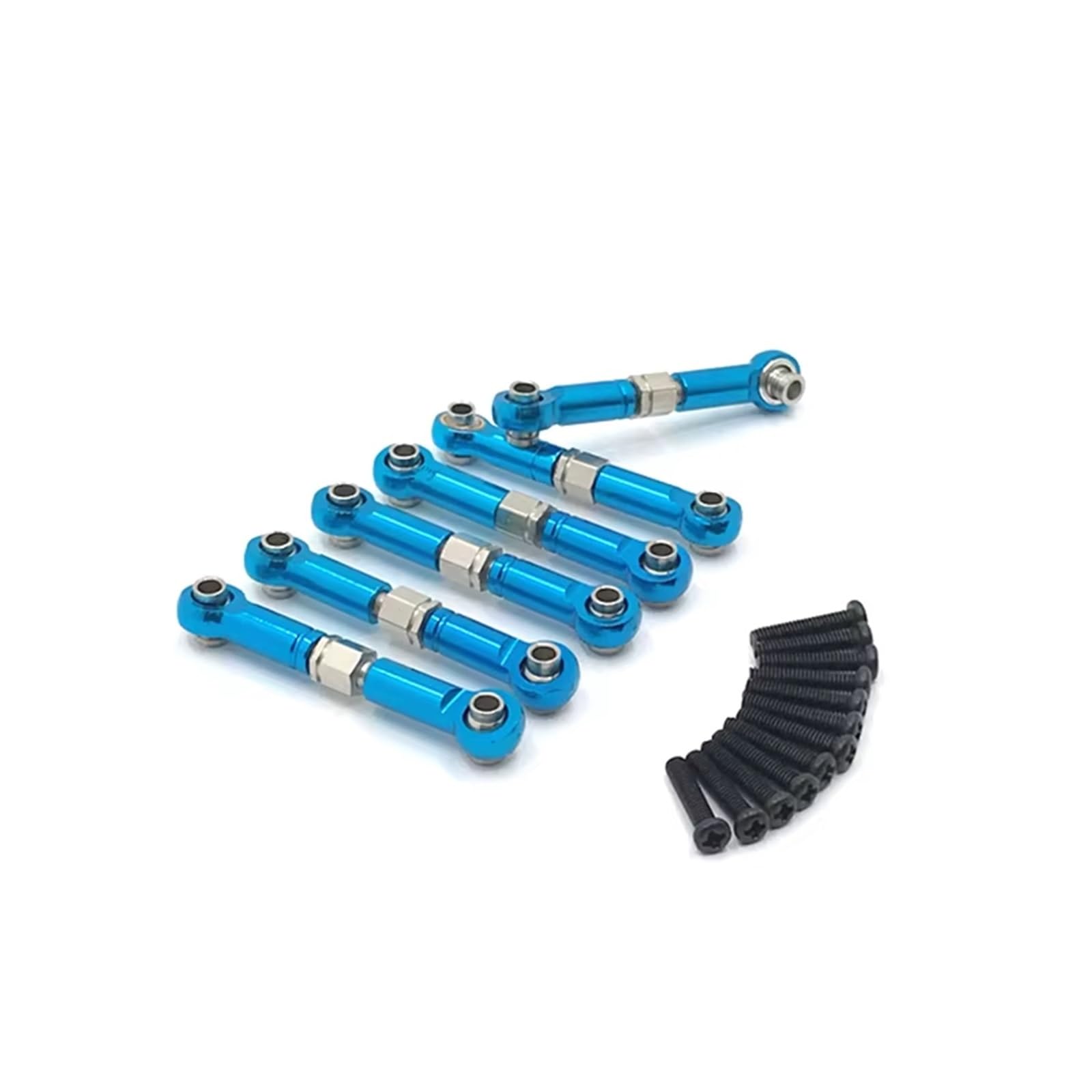 QWHTYO RC Cars Teile Kompatibel Mit HuanSu HS18301 18302 18311 18312 18321 18322 1/18 RC Autoteile Metall-Upgrade-Nachrüstung 6-teilige Pleuelstange(Blue) von QWHTYO