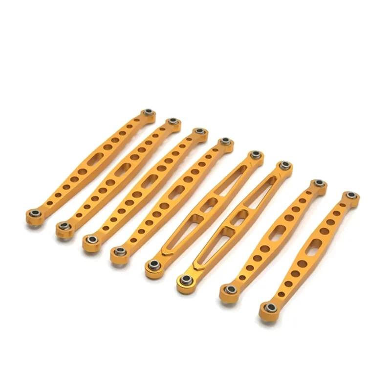 QWHTYO RC Cars Teile Kompatibel Mit HuangBoToys ZP1001 ZP1002 ZP1003 ZP1004 1/10 RC Autoteile Metall Upgrade Teile Zubehör Modifikation Feste Spurstange(Yellow) von QWHTYO