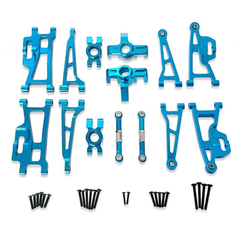 QWHTYO RC Cars Teile Kompatibel Mit Hyper Für Go Für MJX 14209 14210 H14BM 1/14 Rc Auto Fernbedienung Autoteile Metall Upgrade Gefährdete Teile Set Zubehör(Blue) von QWHTYO