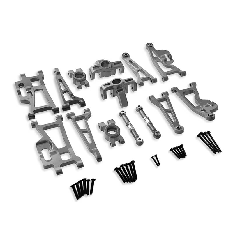 QWHTYO RC Cars Teile Kompatibel Mit Hyper Für Go Für MJX 14209 14210 H14BM 1/14 Rc Auto Fernbedienung Autoteile Metall Upgrade Gefährdete Teile Set Zubehör(Gray) von QWHTYO