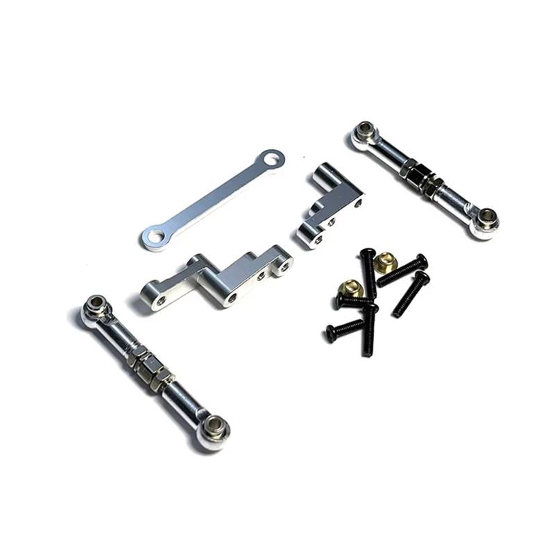 QWHTYO RC Cars Teile Kompatibel Mit Hyper Für Go Für MJX 16207 16208 16209 16210 H16 H16BM Spurstange Montage 1/16 RC Auto Metall Teile(Silver) von QWHTYO