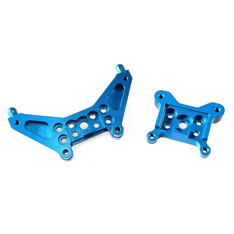 QWHTYO RC Cars Teile Kompatibel Mit MJX Für Hyper Für Go 14301 14302 14303 Metall Vorne Hinten Stoßdämpferbrücke 1/14 Fernbedienung Auto Verbesserte Teile Zubehör(Blue) von QWHTYO