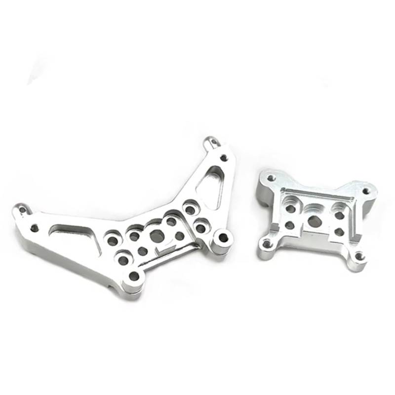QWHTYO RC Cars Teile Kompatibel Mit MJX Für Hyper Für Go 14301 14302 14303 Metall Vorne Hinten Stoßdämpferbrücke 1/14 Fernbedienung Auto Verbesserte Teile Zubehör(Silver) von QWHTYO
