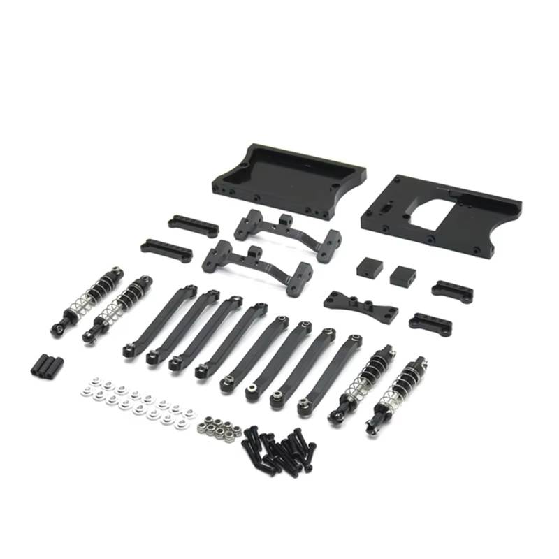 QWHTYO RC Cars Teile Kompatibel Mit MN D90 D91 D96 Für MN98 99S Metall Feste Spurstangen Lenkgetriebe Kabine Heckstrahl Upgrade Kits 1/12 RC Für Modellautoteile(Black) von QWHTYO