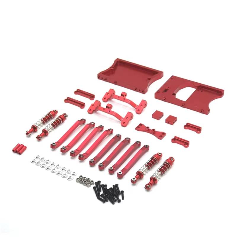 QWHTYO RC Cars Teile Kompatibel Mit MN D90 D91 D96 Für MN98 99S Metall Feste Spurstangen Lenkgetriebe Kabine Heckstrahl Upgrade Kits 1/12 RC Für Modellautoteile(Red) von QWHTYO