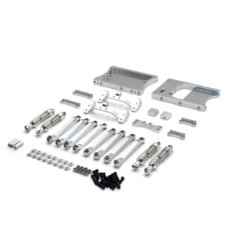 QWHTYO RC Cars Teile Kompatibel Mit MN D90 D91 D96 Für MN98 99S Metall Feste Spurstangen Lenkgetriebe Kabine Heckstrahl Upgrade Kits 1/12 RC Für Modellautoteile(Silver) von QWHTYO