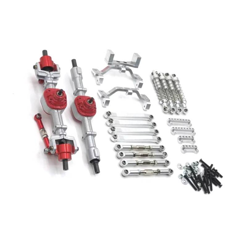 QWHTYO RC Cars Teile Kompatibel Mit MN D90 D91 D96 Für MN98 99S Metall Upgrade Vorder- Und Hinterachse Montage Spurstange Stoßdämpfer Kit 1/12 RC Autoteile(Silver) von QWHTYO