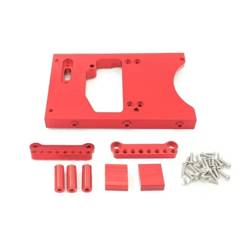 QWHTYO RC Cars Teile Kompatibel Mit MN D90 D91 D96 Für MN98 99S RC Autoteile Metallmodifikation Stoßdämpferhalterung Lenkgetriebe Für Sitz(Red) von QWHTYO