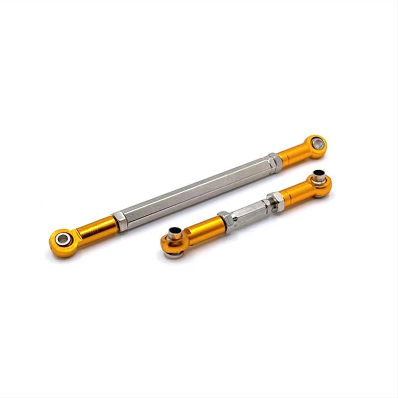 QWHTYO RC Cars Teile Kompatibel Mit MN Für MN82 LC79 Für MN78 Metall Upgrade Vorderachse Lenkgestänge 1/12 RC Für Modellautoteile Zubehör(Yellow) von QWHTYO
