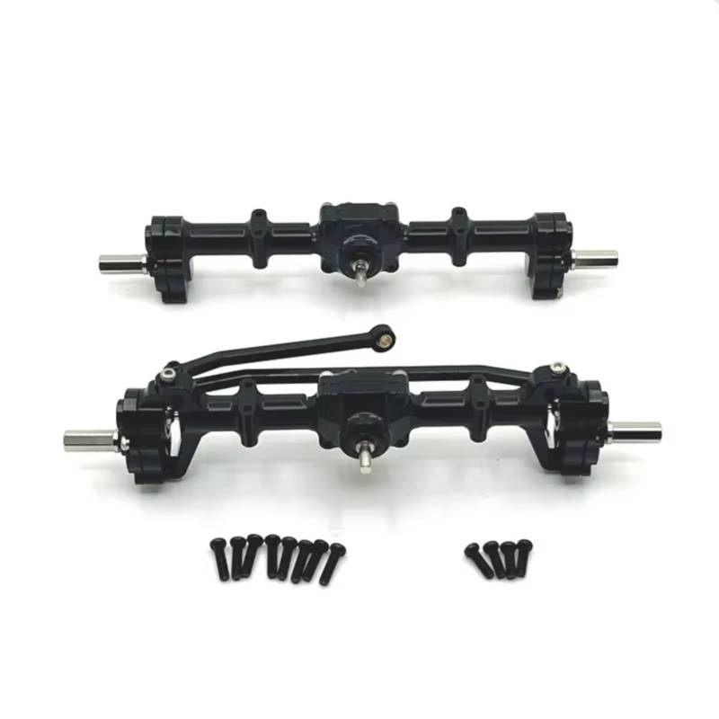QWHTYO RC Cars Teile Kompatibel Mit MN82 LC79 Für MN78 D90 D91 D96 99S 1/12 RC Auto Upgrade Teile Zubehör Metall Vorne Und Hinten Portalachse(Black) von QWHTYO
