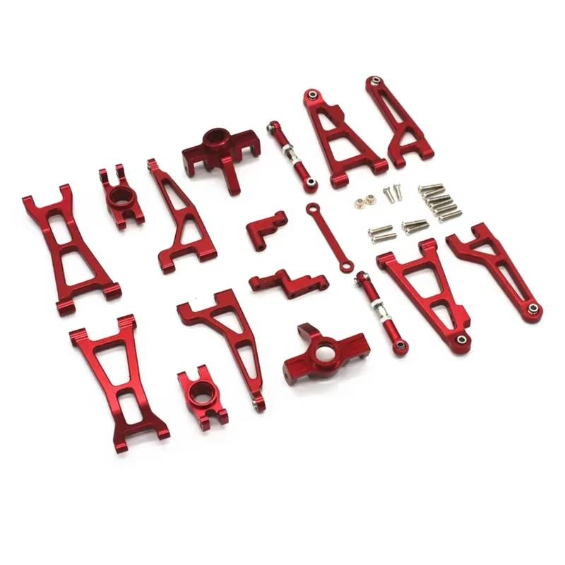 QWHTYO RC Cars Teile Kompatibel Mit Mjx Für Hyper Für Go 16207 16208 16209 16210 H16H Modifizierte Rc Drift Car Fernbedienung Autos Metall Upgrade Ersatzteile(Red) von QWHTYO