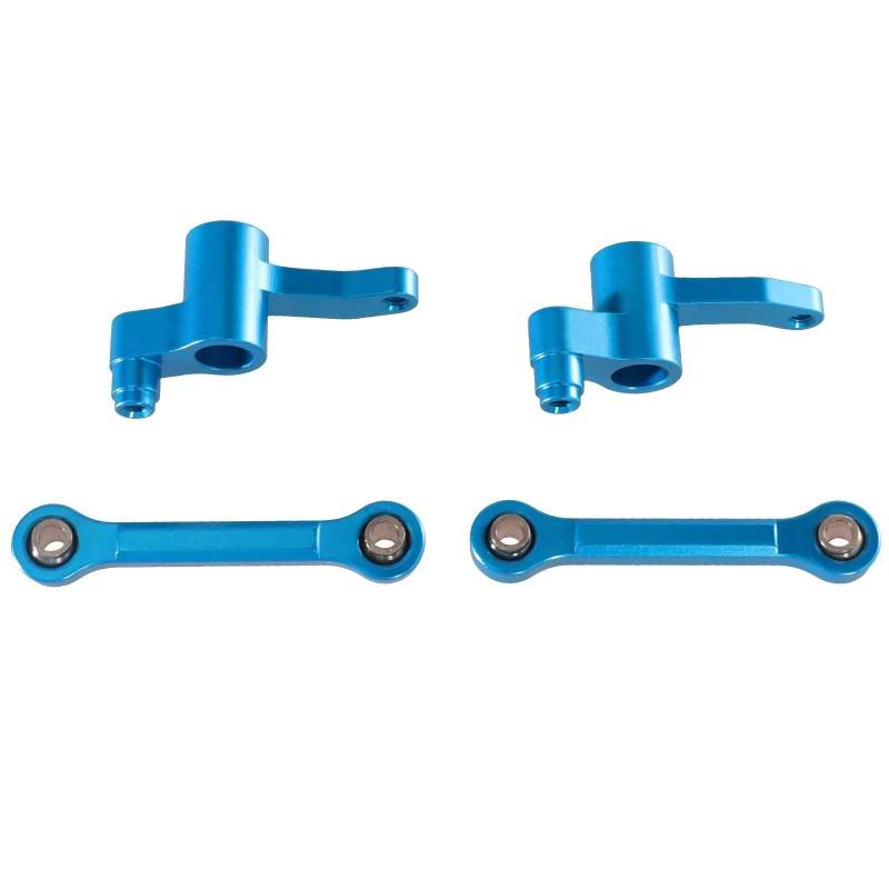 QWHTYO RC Cars Teile Kompatibel Mit SCY 18101 18102 1/18 Fernbedienung Autozubehör Teile Metall Upgrade Lenkgruppe Lenkstange(Blue) von QWHTYO