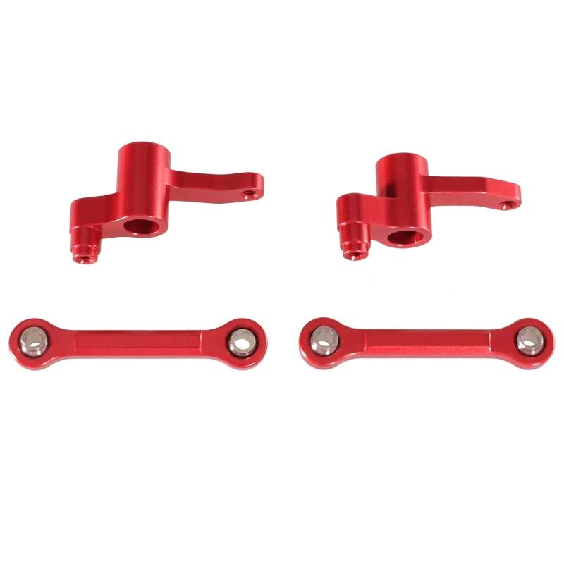 QWHTYO RC Cars Teile Kompatibel Mit SCY 18101 18102 1/18 Fernbedienung Autozubehör Teile Metall Upgrade Lenkgruppe Lenkstange(Red) von QWHTYO