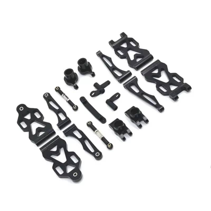 QWHTYO RC Cars Teile Kompatibel Mit SCY Für JJRC 16101 16102 16103 1/16 RC Autoteile Metall Für Schwinge Lenkbecher Pleuel Set(Black) von QWHTYO