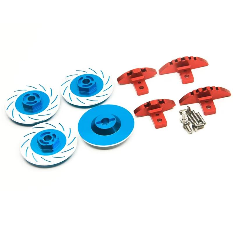 QWHTYO RC Cars Teile Kompatibel Mit Sakura D4 D3 Simulate Brake 1/10 RC Crawler Für Racer Car Upgrade-Teile Bremsscheiben-Antriebsnaben-Kit Aus Aluminiumlegierung(Blue) von QWHTYO