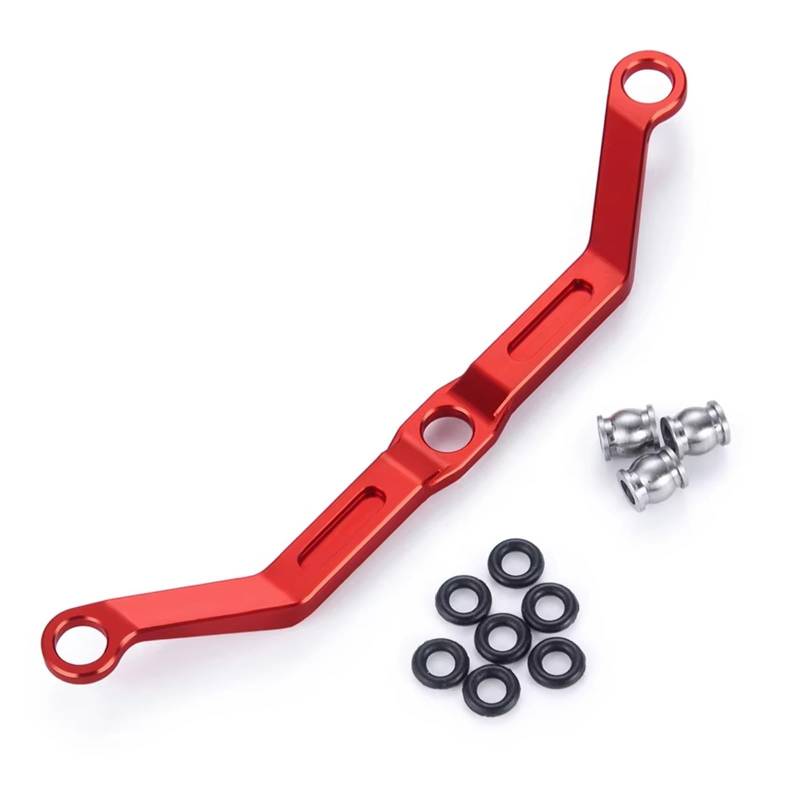 QWHTYO RC Cars Teile Kompatibel Mit TRX4-M Für Bronco Für Defender 1/18 RC Crawler Auto Für Modell-Upgrade-Teile Aluminiumlegierung Lenkgestänge Link Spurstange(Red) von QWHTYO