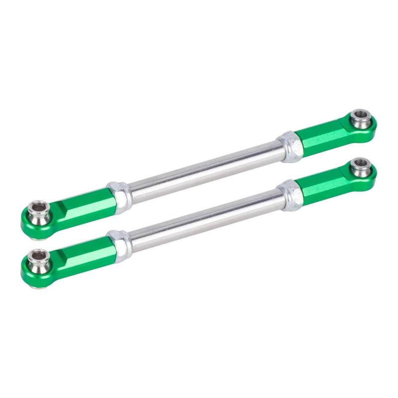 QWHTYO RC Cars Teile Kompatibel Mit Traxxas Für Slash 4x4 4WD Aluminium 2 Stück Für Combo-Upgrade-Teile Heavy Duty Lenkstangenstange(Green) von QWHTYO