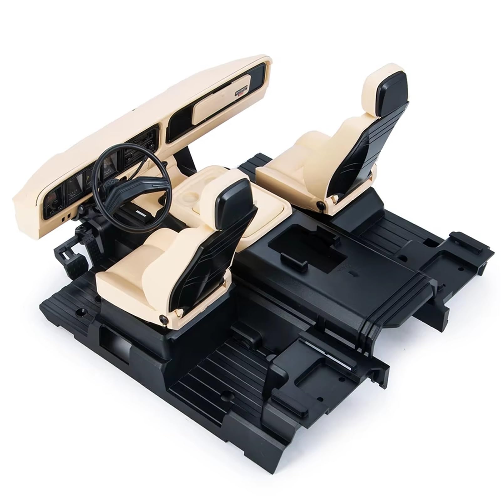 QWHTYO RC Cars Teile Kompatibel Mit Trx4 Für Bronco 1/10 Rc Crawler Auto-Modifikationsteile, Innensimulation, Zentrale Steuerung Für Sitz/Innenausstattung/Armaturenbrett(Beige) von QWHTYO