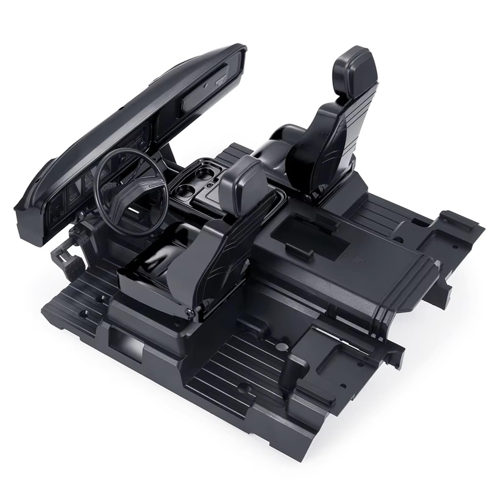 QWHTYO RC Cars Teile Kompatibel Mit Trx4 Für Bronco 1/10 Rc Crawler Auto-Modifikationsteile, Innensimulation, Zentrale Steuerung Für Sitz/Innenausstattung/Armaturenbrett(Black) von QWHTYO