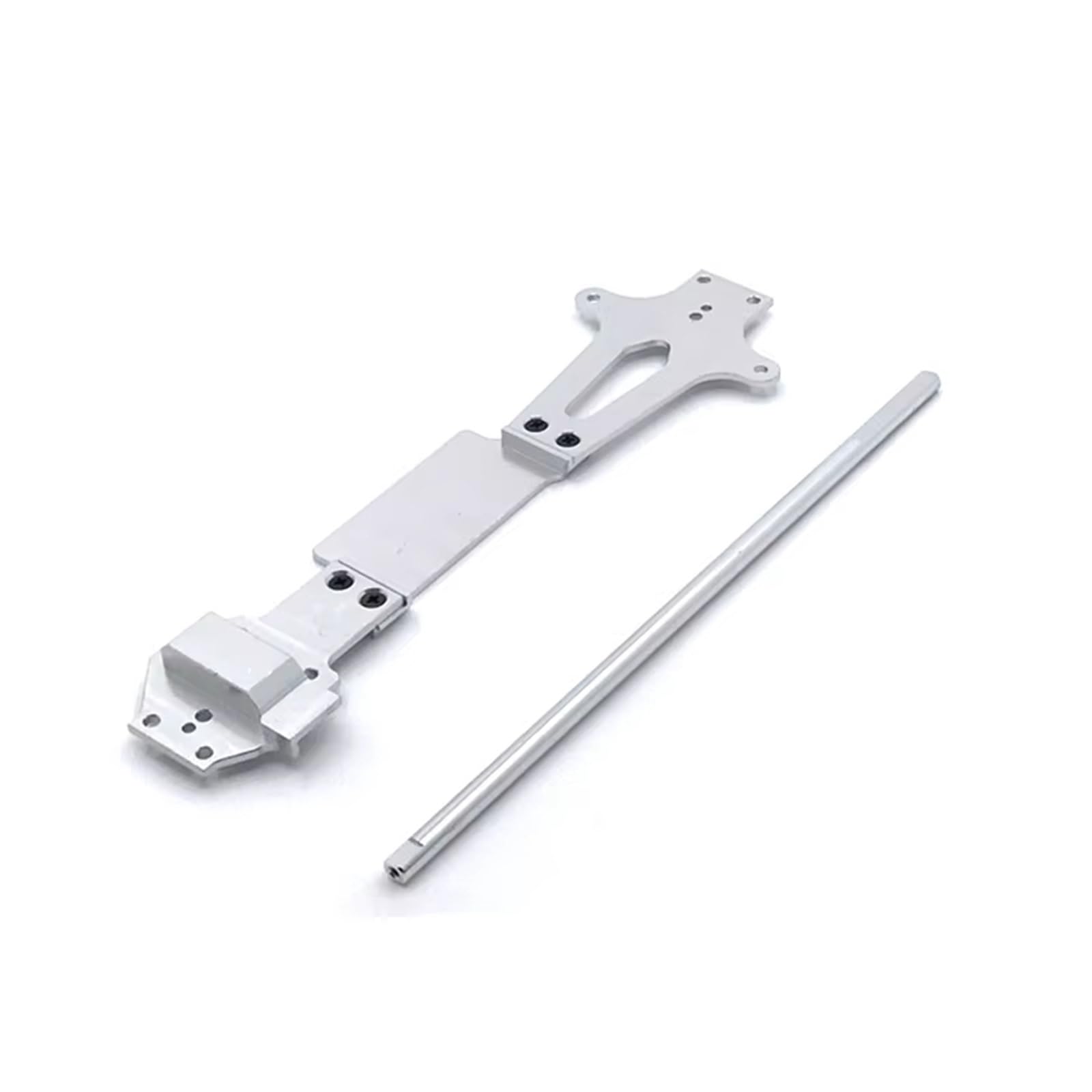 QWHTYO RC Cars Teile Kompatibel Mit WLtoys 144001 144002 RC-Car-Upgrade-Teilen, Metallmodifikation, Zweite Bodenplatte, Zentrale Antriebswelle, Mehrfarbig(Silver) von QWHTYO