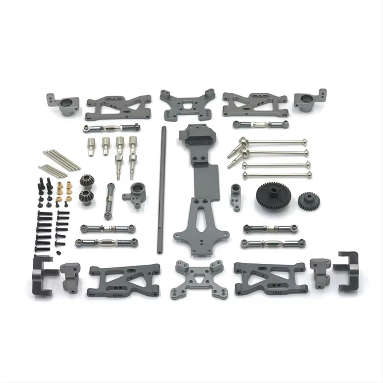 QWHTYO RC Cars Teile Kompatibel Mit WLtoys 144001 144010 144002 1/14 RC Autoteile Metall-Upgrade Für Schwingarm-Antriebswelle Lenkbecher 17-teiliges Set(Gray) von QWHTYO