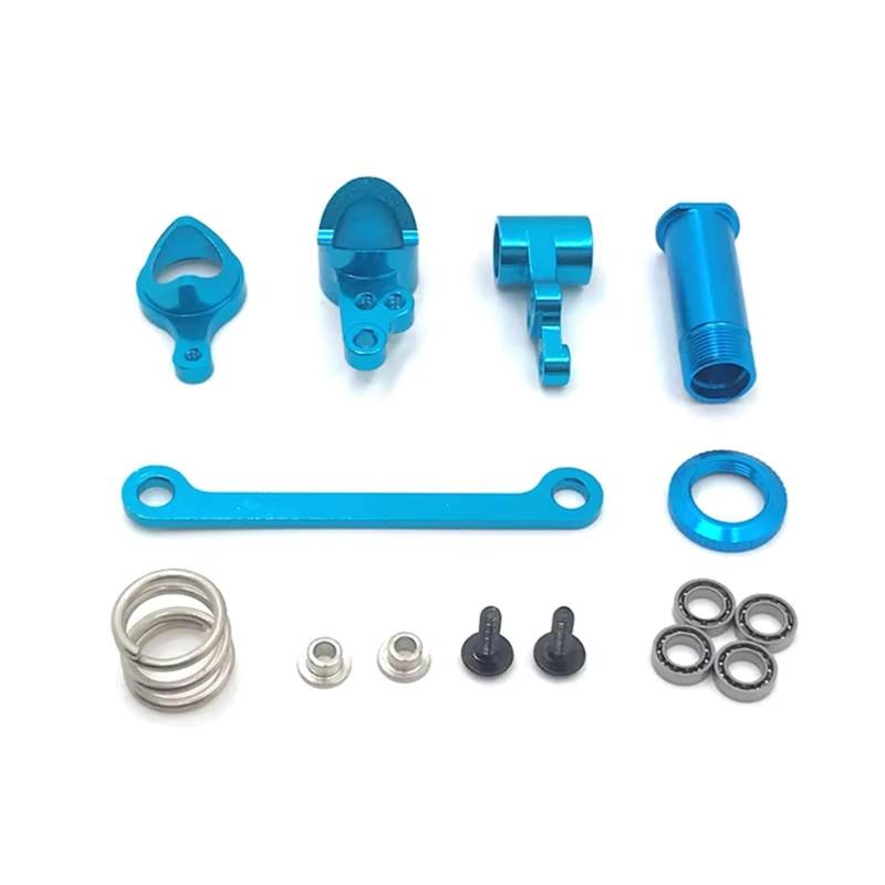 QWHTYO RC Cars Teile Kompatibel Mit WLtoys 144010 144001 144002 124016 124017 124018 124019 RC Autoteile Metall Upgrade Lenkbaugruppe 4 * 7 * 2 Lager(Blue) von QWHTYO