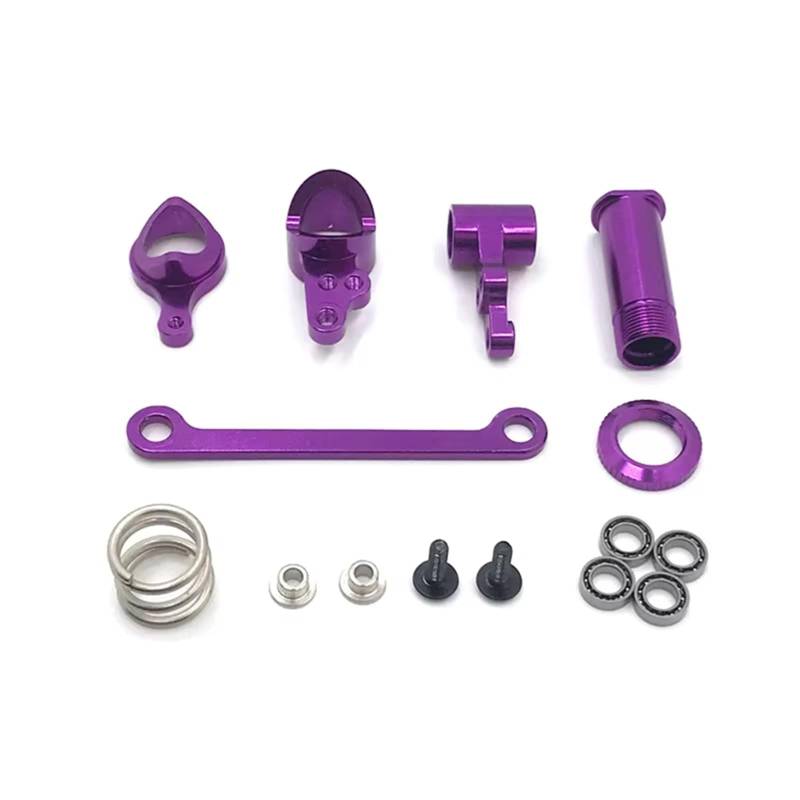 QWHTYO RC Cars Teile Kompatibel Mit WLtoys 144010 144001 144002 124016 124017 124018 124019 RC Autoteile Metall Upgrade Lenkbaugruppe 4 * 7 * 2 Lager(Purple) von QWHTYO