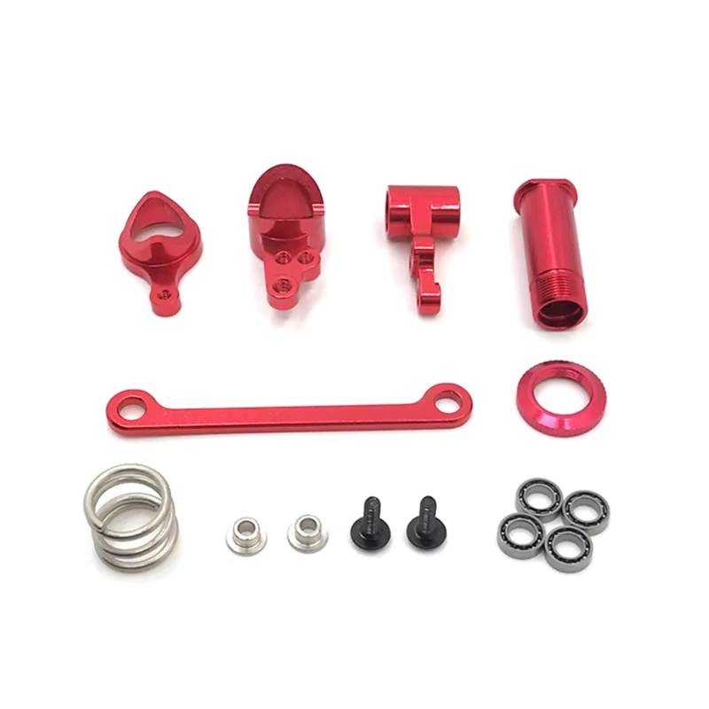 QWHTYO RC Cars Teile Kompatibel Mit WLtoys 144010 144001 144002 124016 124017 124018 124019 RC Autoteile Metall Upgrade Lenkbaugruppe 4 * 7 * 2 Lager(Red) von QWHTYO