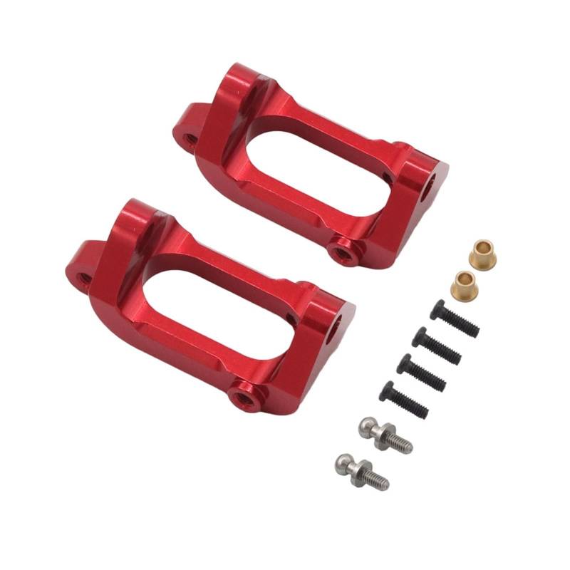 QWHTYO RC Cars Teile Kompatibel Mit WLtoys A949 A959 A969 A979 K929 1/18 RC Autoteile Metall-Upgrade Vorne Und Hinten Für Schwingarm Base C Lenkschale Mit Lager(Red,C hub) von QWHTYO