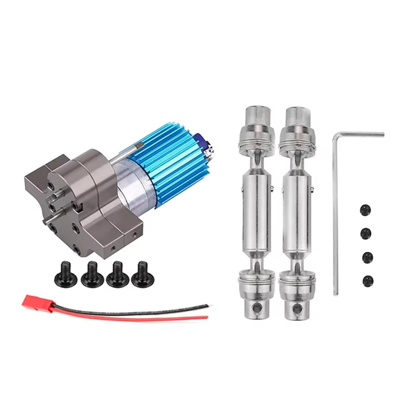 QWHTYO RC Cars Teile Kompatibel Mit WPL Für MN Metallgetriebe Mit Zähnen 370 Getriebemotoren Militärische Sattelschlepper Für Pickup-Trucks Antriebswellen(Gray) von QWHTYO